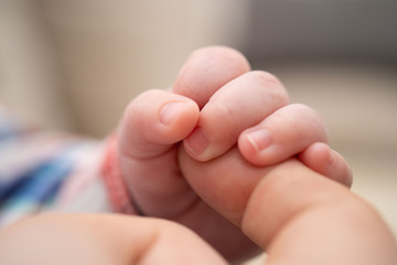 Dziecięca dłoń w rękach rodzica