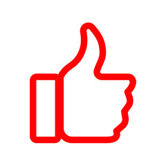 Obraz premium Like vector symbol isolated on white