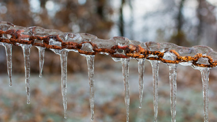 Foto scattata a Tassarolo durante il famoso gelicidio che ha colpito il nord Italia nel dicembre del 2017