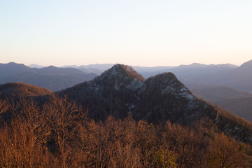 Sunset in the mountains. Autumn. Russia.