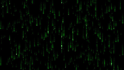 Green Matrix Code rain illustration
