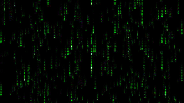 Green Matrix Code rain illustration