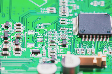 green computer board. close-up