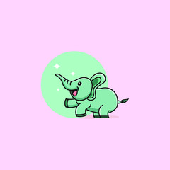 cute happy elephant 