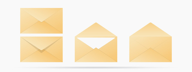 Vector mail envelope on white background