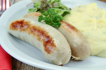 plate of white pudding and mashed potatoes