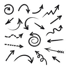 Grunge arrows vector set 