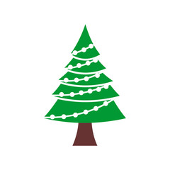 Fototapeta premium Christmas tree icon vector design symbol