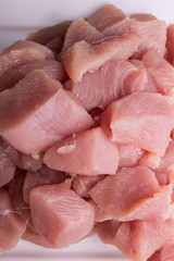 fresh Raw meat cubes