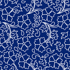 Blue and white porcelain of the flower pattern