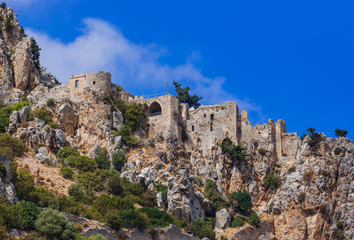 Fototapeta na wymiar Historical Saint Hilarion Castle in Kyrenia region - Northern Cyprus