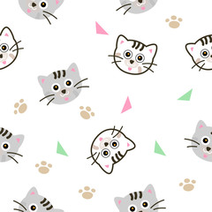 Pattern of head cute cat.