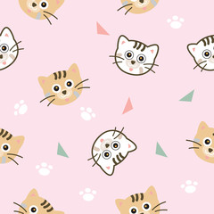 Pattern of head cute cat.