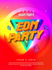 DJ electronic music party design background poster