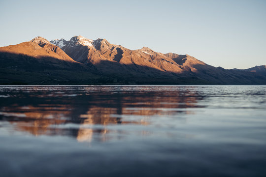 Calm lake at dusk