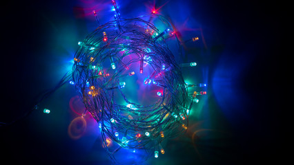 Christmas lights on the Christmas tree