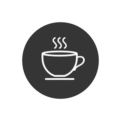 Cup of coffee. Coffee cup icon template white color editable on gray. Coffee symbol Flat vector sign isolated on white background. Simple logo vector illustration for graphic and web