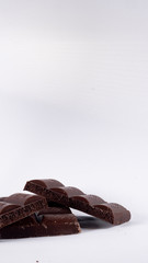 Chocolate bars on a white background