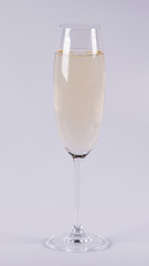 Champagne glass on a white background