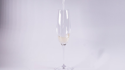 Champagne glass on a white background