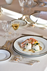 Sole fish fillets and Scampi