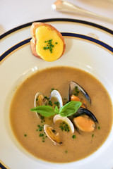 Clam and mussels soup
