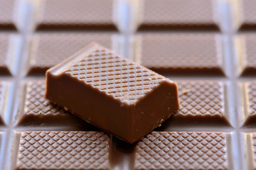 a bar of milk chocolate on a chocolate bar