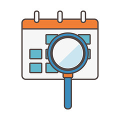 calendar reminder magnifier social media icon