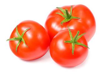 fresh tomatoes isolated on a white background