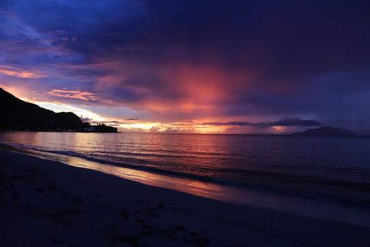 A beautiful sunset in Seychells.
