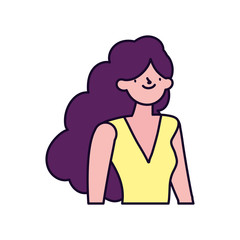 portrait young woman cartoon character