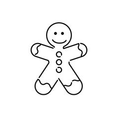 Icono plano lineal hombre de jengibre en color negro