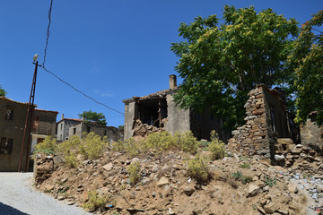 Ruined house in the abandoned Greek village Derekoy (Schinoudi) - turkish aegean island Gokceada