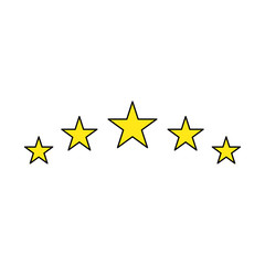 Five star rating icon vector