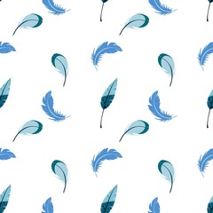 Fototapeta na wymiar Seamless pattern of feathers 