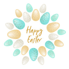 Cute luxury Easter background with dotted eggs