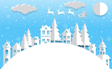Obraz na płótnie Canvas winter landscape with small town christmas