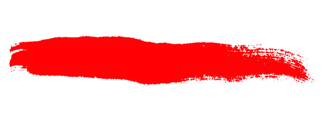 Red grunge brush stroke on white background