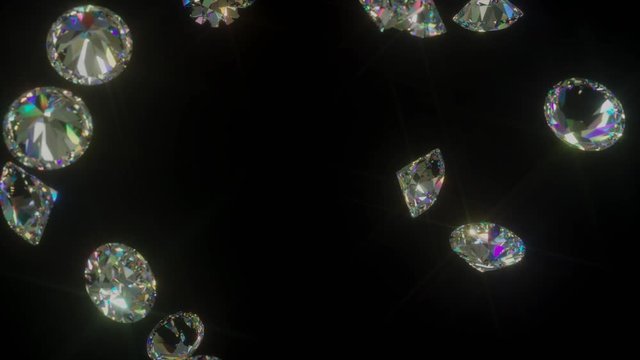 Sparkling diamonds falling in a seamless loop 