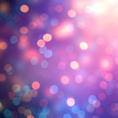 Glitter purple empty background. New Year bokeh blurred template. Confetti defocused illustration. Sparkle abstract texture. Magical lights.