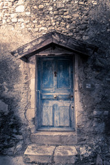 The blue door, Mirmande in Provence, France
