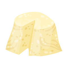Curd Cheese With one Slice Cut Off For Gnocchi Preparation Vector Illustration