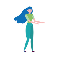 young woman in casual clothes character