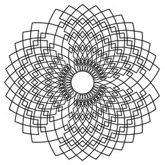Obraz premium Circular pattern in form of mandala. Decorative ornament in ethnic oriental style. Coloring book page. Black and white frame. Arabic, islamic, moroccan, asian, indian native african motif.