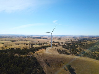 Wind Turbines in the Hills on Hume Hwy Sydney Australia