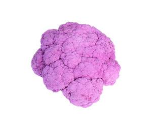 Purple cauliflower Isolated on white background . This has clipping path