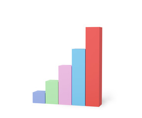 3d render successful business motivation concept levels on white background with clipping path, geometric chart with business. isometric step graph or minimal idea creative concept