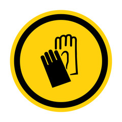 Obraz premium Symbol Wear Hand Protection sign Isolate On White Background,Vector Illustration EPS.10