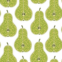 Frash pears modern beauty doodle seamless pattern.