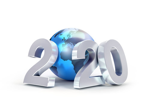 2020 New Year symbol for global business